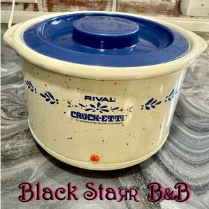Rival Crock-Pot 1 qt Stoneware Slow Cooker - Blue and Cream